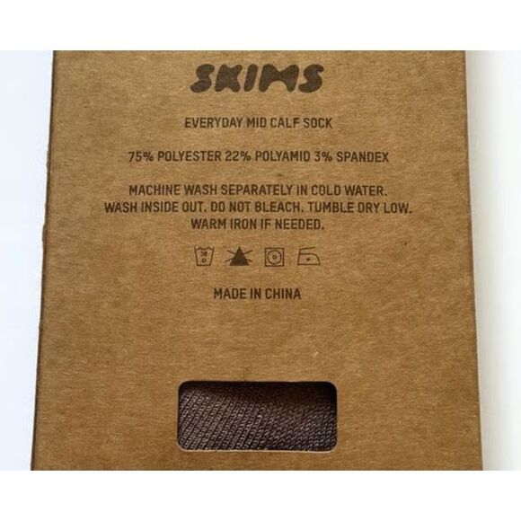 SKIMS Women's Sz Medium Umber/Dark Earthy Brown Everyday Mid Calf Socks - Picture 6 of 8
